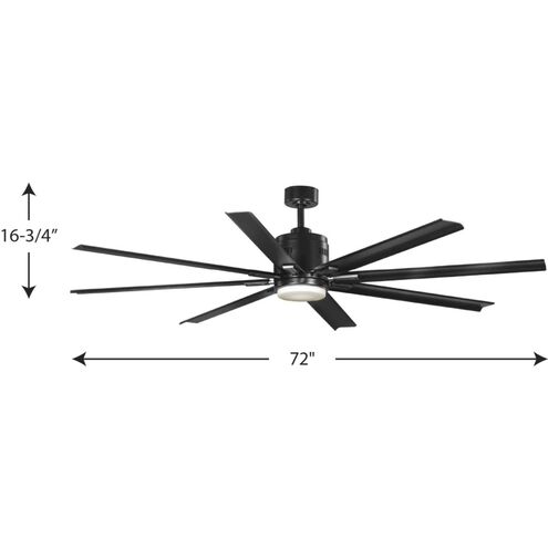 Vast 72 inch Black Ceiling Fan, Progress LED