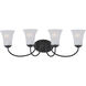 Logan 4 Light 28 inch Black Bath Vanity Wall Light