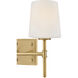 Saunders 2 Light 13.75 inch Lacquered Brass Bath Light Wall Light