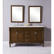 Lexington 60 X 21 X 35 inch Walnut with White Marble Vanity Set