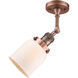 Franklin Restoration Small Bell 1 Light 5 inch Antique Copper Sconce Wall Light in Matte White Glass, Franklin Restoration