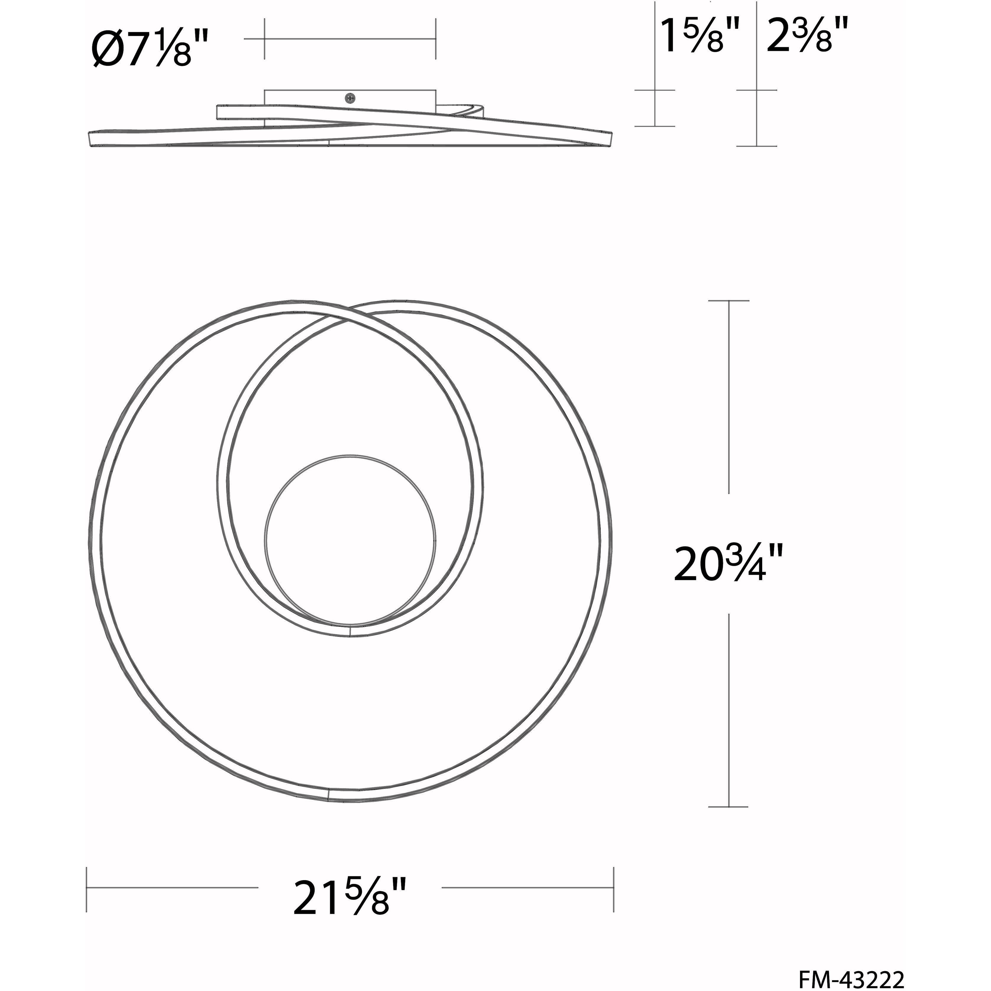 Marques LED 21 inch Brushed Nickel Flush Mount Ceiling Light, dweLED