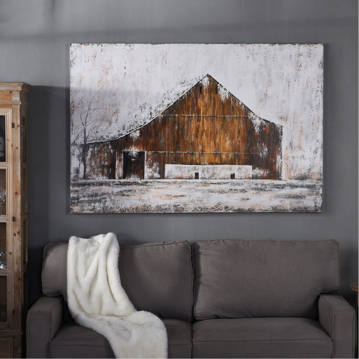 Aged Barnhouse Multi-Color Canvas Wall Art