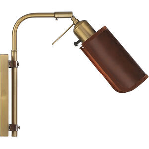 Mid-Century 7 inch 40.00 watt Natural Brass Adjustable Wall Sconce Wall Light