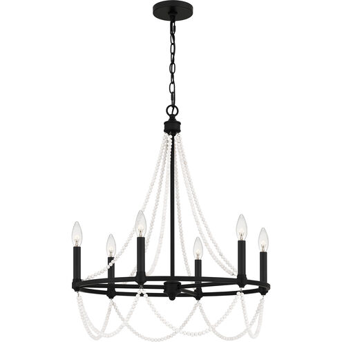 Brigitta 6 Light 24 inch Matte Black Chandelier Ceiling Light