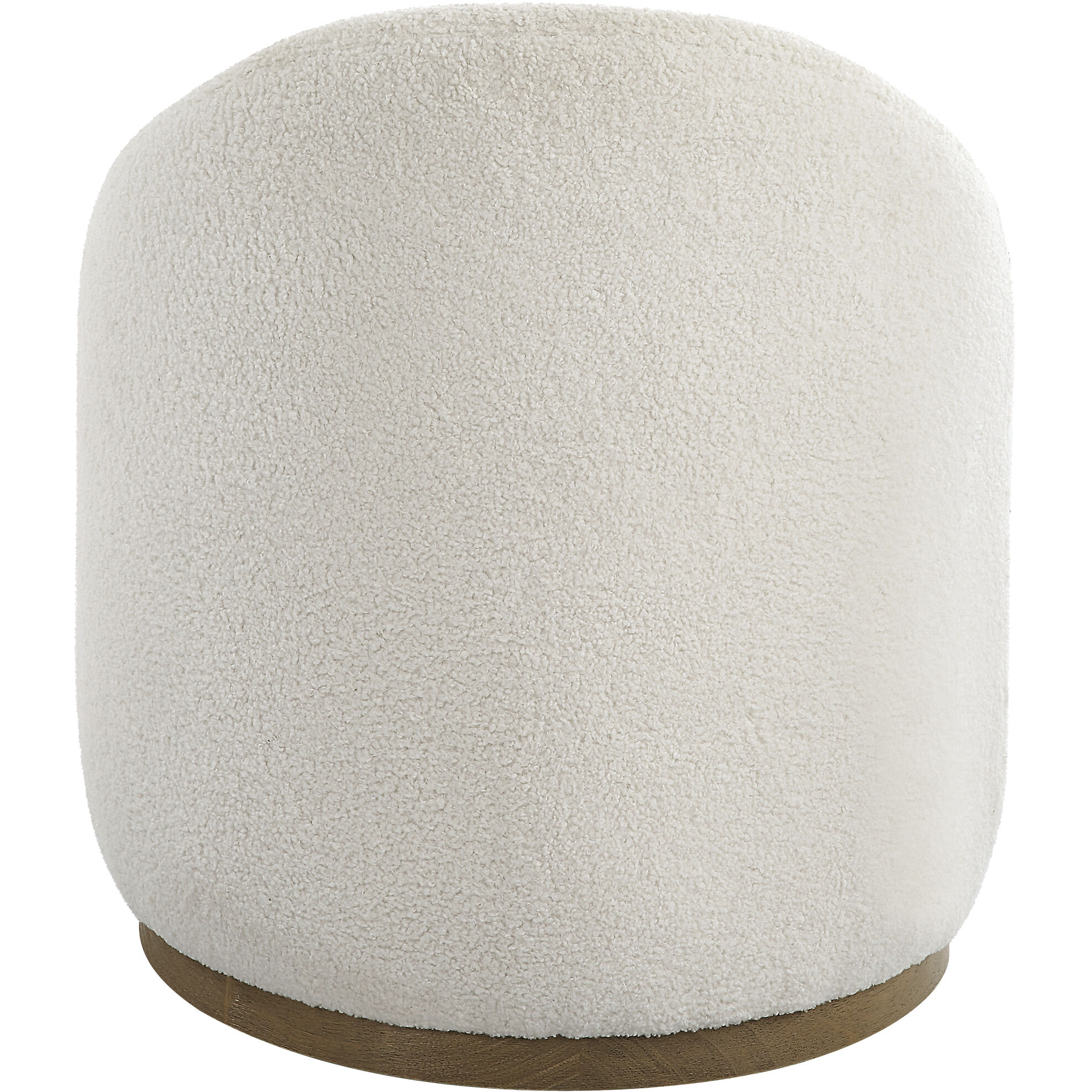 Swirl 24 inch Solid Wood and Neutral Polyester Ottoman