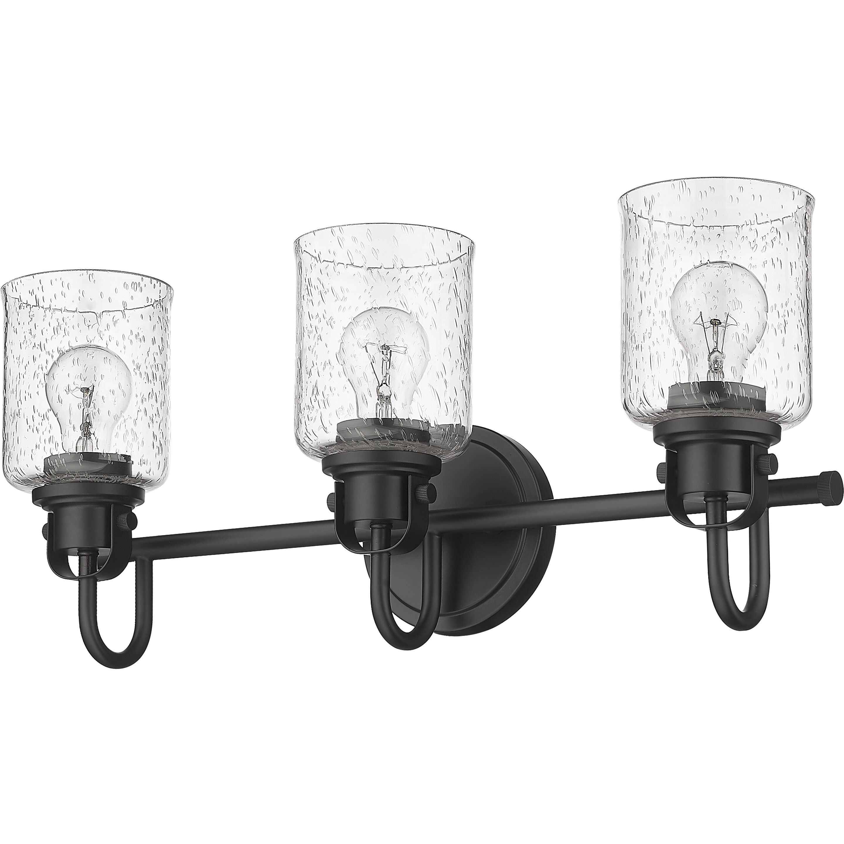 Kinsley 3 Light 22 inch Matte Black Vanity Wall Light