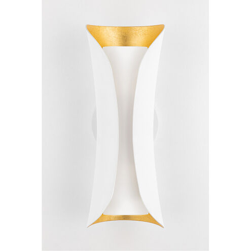 Josie 2 Light 5 inch Gold Leaf / White Wall Sconce Wall Light in Gold Leaf and White 
