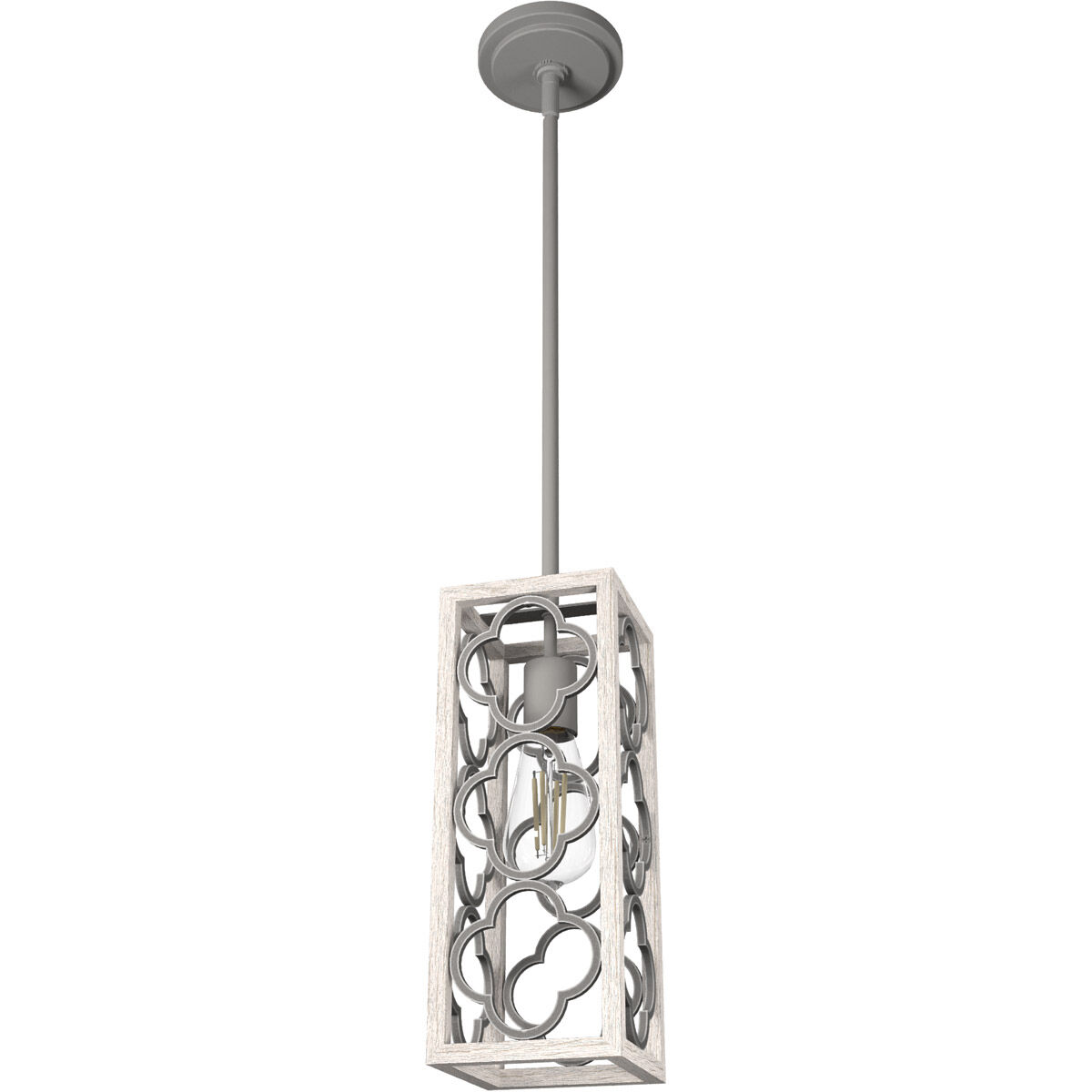 Gablecrest 1 Light Distressed White and Painted Concrete Pendant Ceiling Light