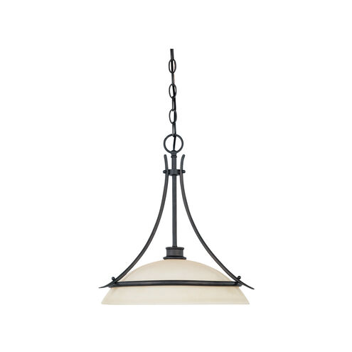 Montego 1 Light 18 inch Oil Rubbed Bronze Down Pendant Ceiling Light in Satin Bisque