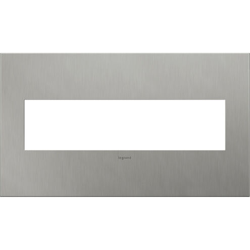 Adorne Brushed Stainless Steel Wall Plate, 4-Gang 