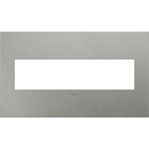 Adorne Brushed Stainless Steel Wall Plate, 4-Gang