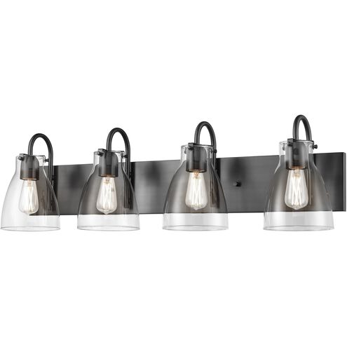 Emma 4 Light 32.75 inch Ebony Bath Vanity Wall Light in Clear Glass