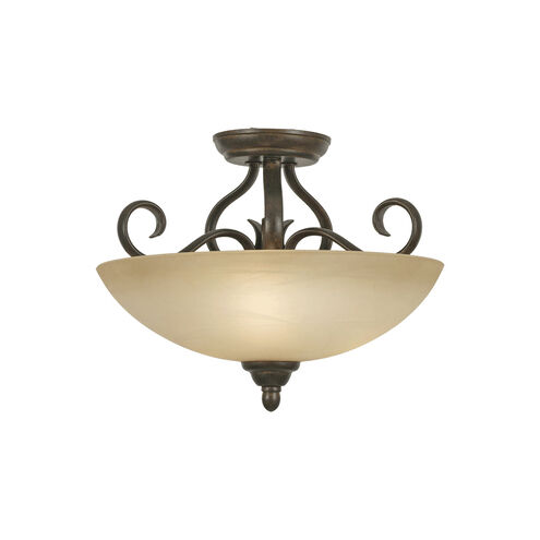 Riverton 3 Light 15 inch Peppercorn Semi-flush Ceiling Light, Convertible