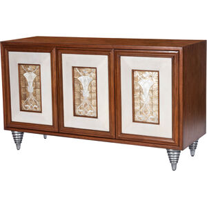 Shelly Leather & Capiz Shell Inlay Buffet or Sideboard