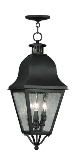 Amwell 3 Light 10.5 inch Black Outdoor Pendant Lantern