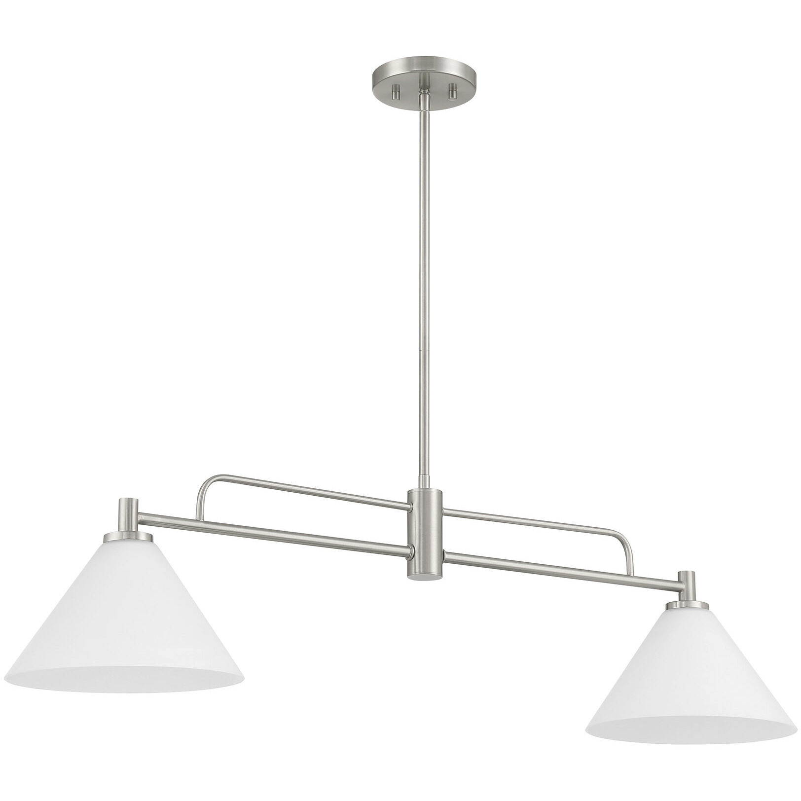 Transitional 2 Light 10 inch Brushed Nickel Chandelier Ceiling Light