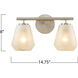 Brooke 2 Light 14.75 inch Brushed Nickel Bathroom Vanity Wall Light