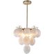 Globo LED 18 inch Brass Chandelier Ceiling Light in Milky White