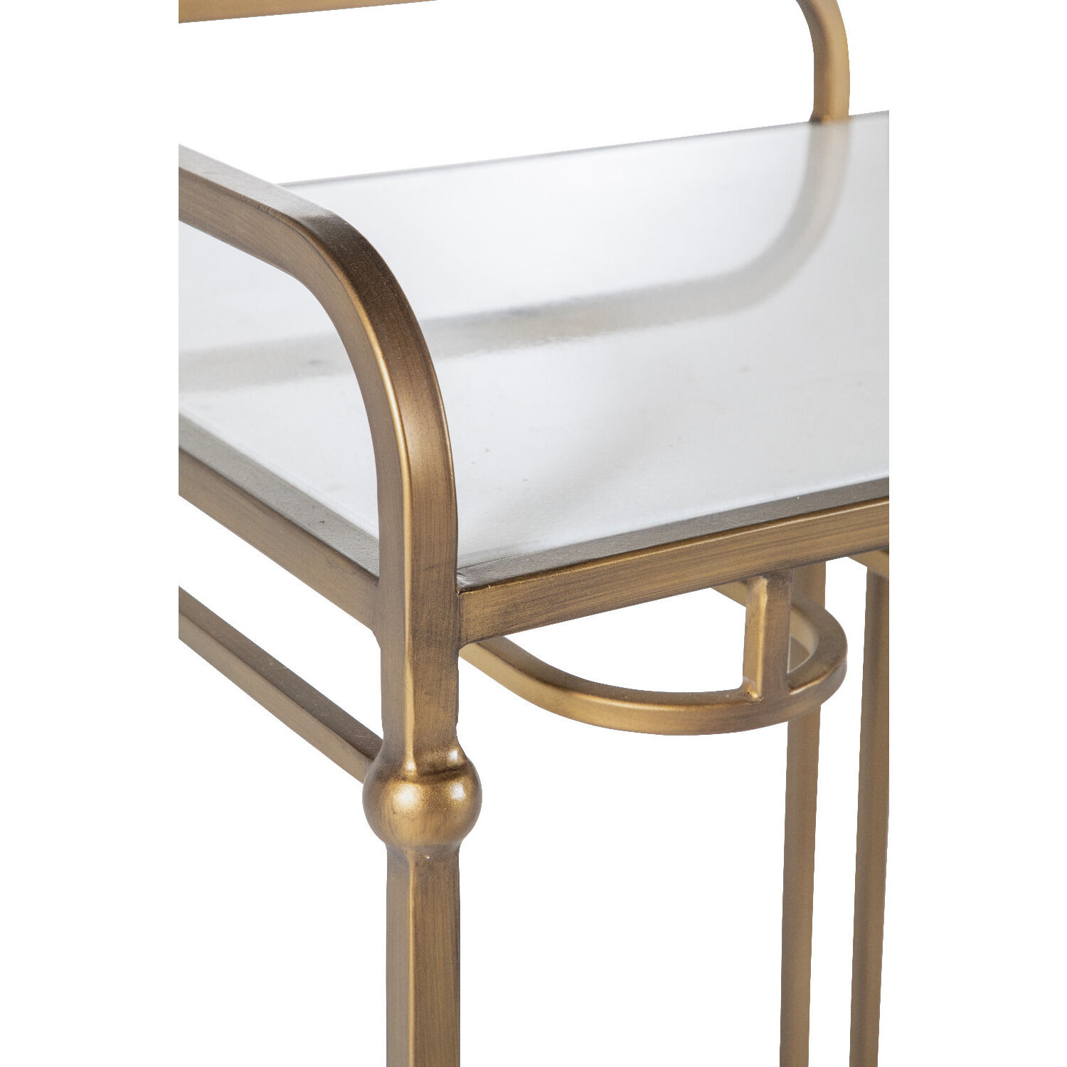 Thia 40.5 X 18.5 inch Brushed Brass / Roman White Marble Console Table