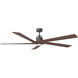 Aspen 70 inch Aged Pewter with Dark Walnut Blades Ceiling Fan
