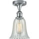 Ballston Hanover LED 6 inch Polished Chrome Semi-Flush Mount Ceiling Light in Mouchette Glass, Ballston
