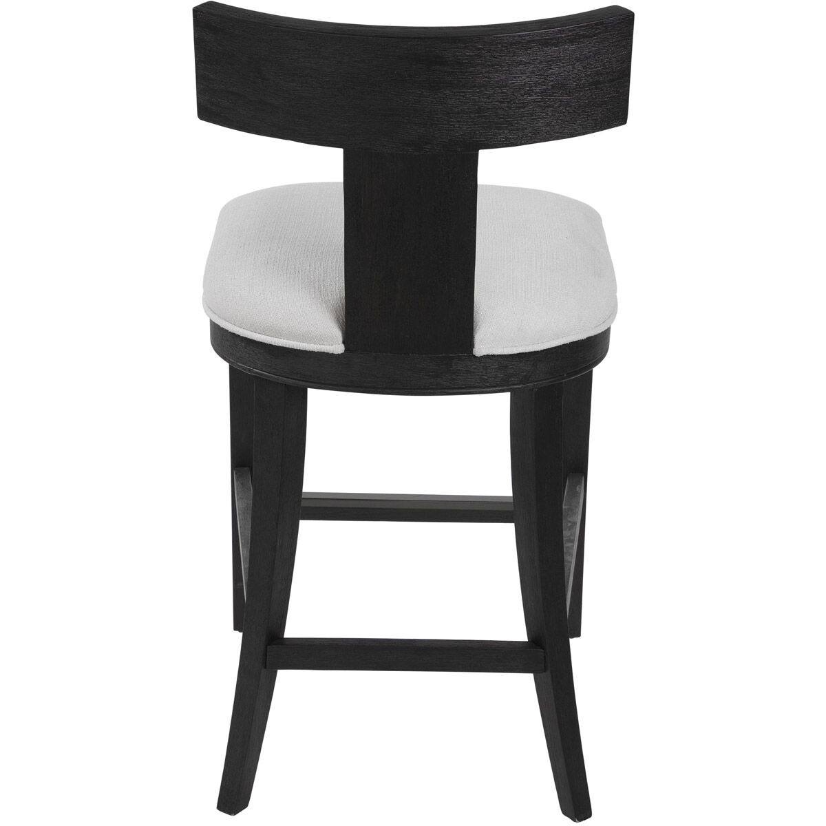 Idris 38 inch Charcoal Black Stain and White Fabric Counter Stool