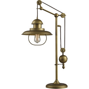 Farmhouse 32 inch 100.00 watt Antique Brass Desk Lamp Portable Light