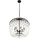 Voliere 6 Light 24.5 inch Gold Pendant Ceiling Light in Matte Black