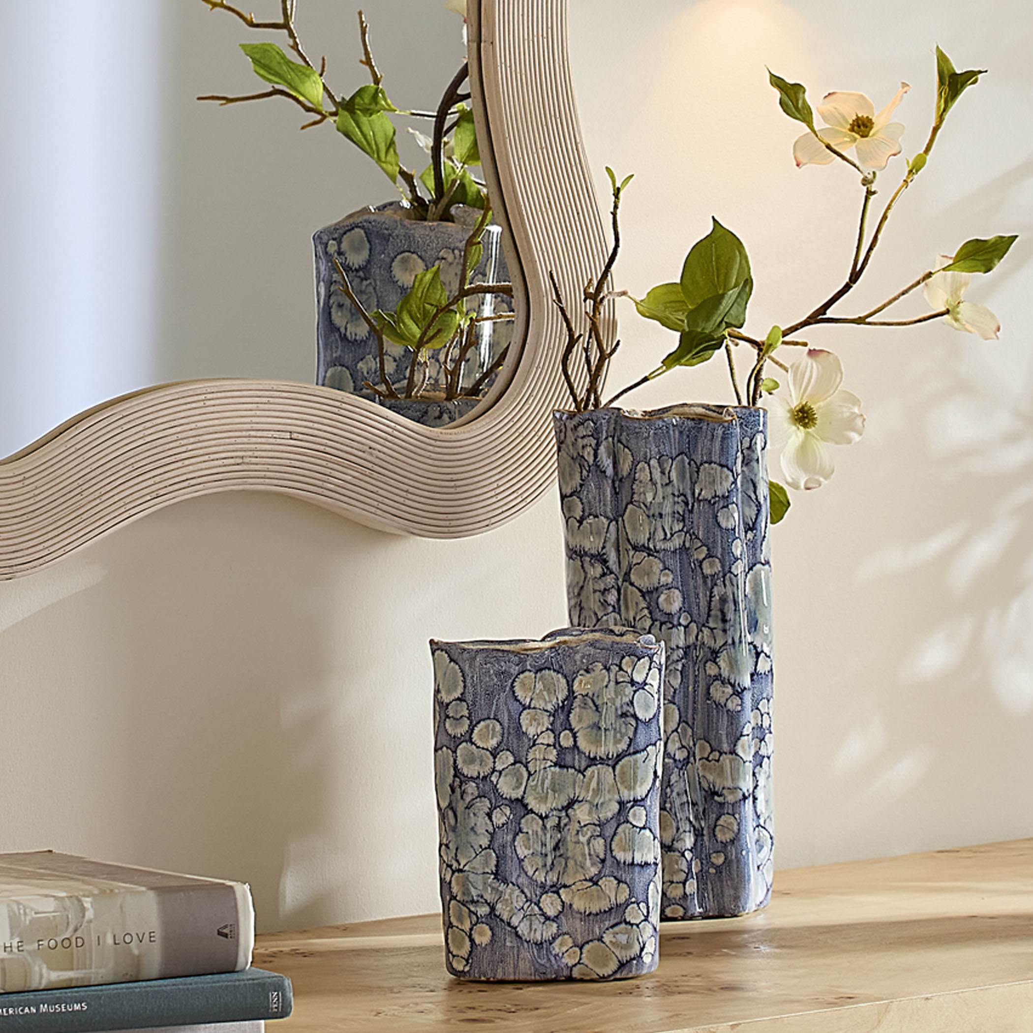 Cloud 12 X 5 inch Vases, Set of 2