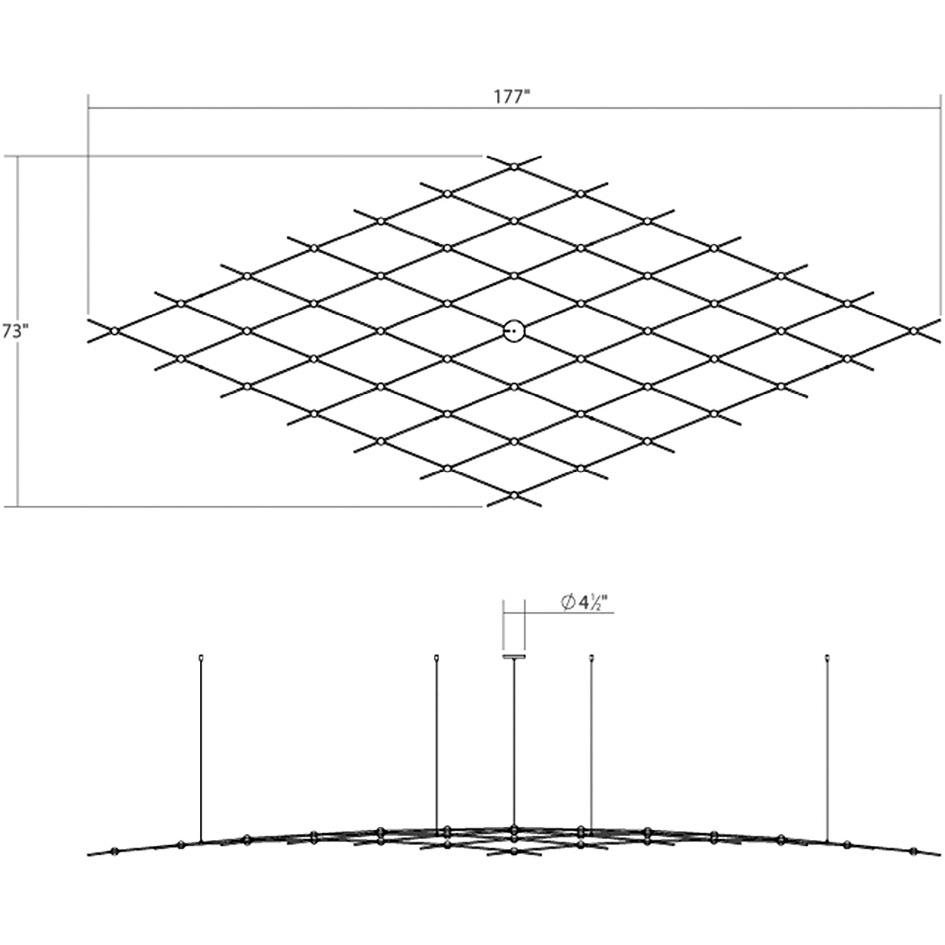 Constellation Aquarius Major LED 177 inch Satin Nickel Chandelier Ceiling Light in 3000K, White Optical Acrylic, 10 FT. Cord