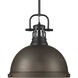 Yep Duncan Pendant Ceiling Light in Matte Black, Rubbed Bronze