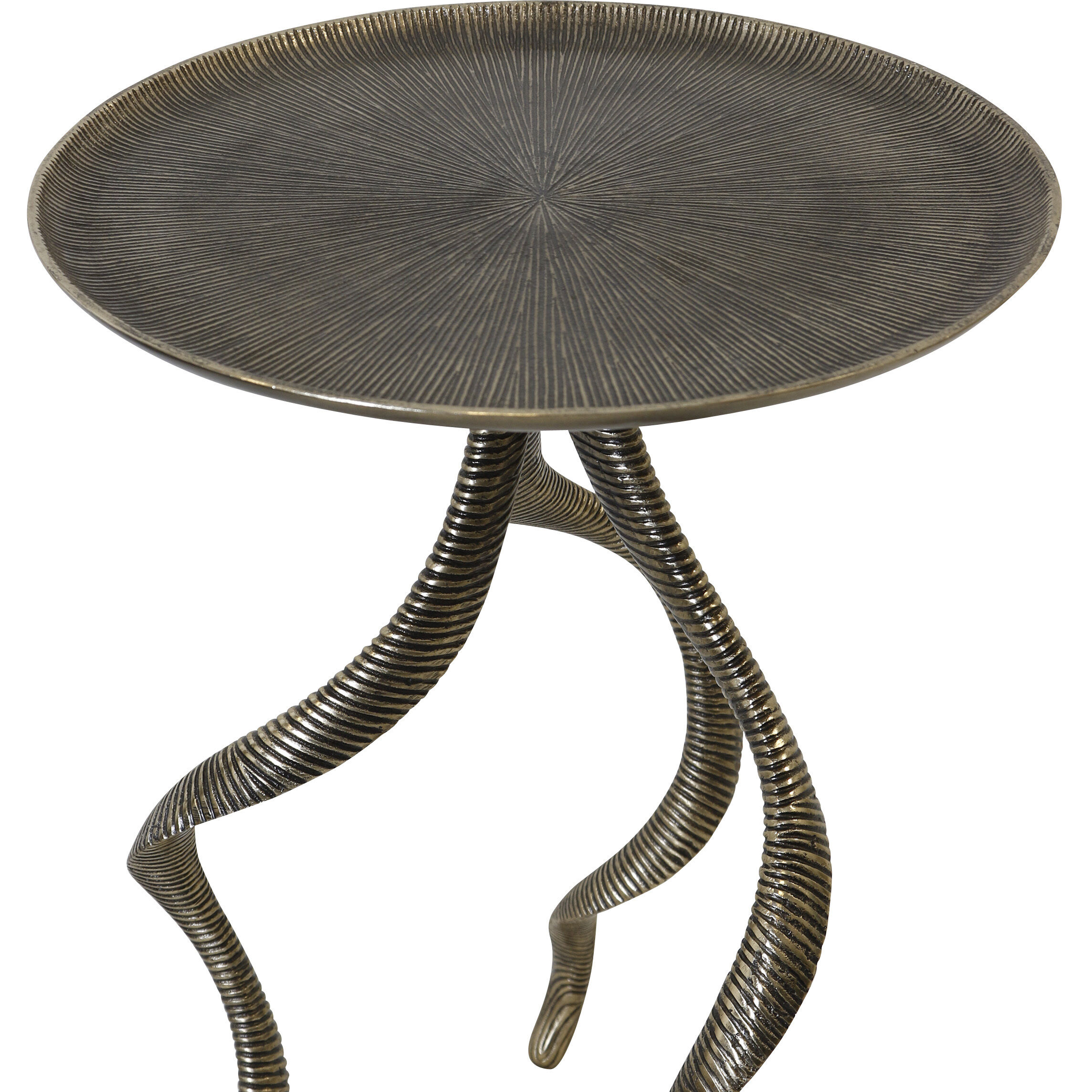 Serpentine 24.75 X 16 inch Antique Brass Accent Table