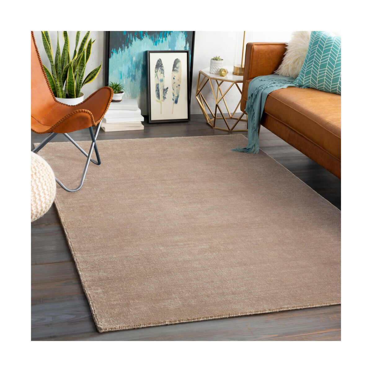 Aspen 108 X 72 inch Taupe/White Rugs, Rectangle