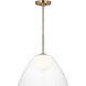 Drew & Jonathan Suma 1 Light 16 inch Satin Brass Pendant Ceiling Light, Medium