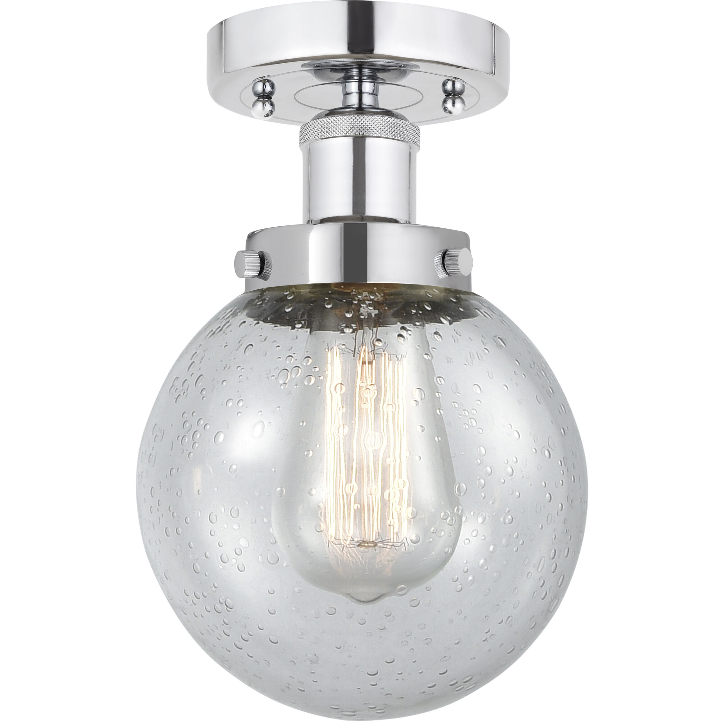 Beacon 1 Light 6.5 inch Polished Chrome Semi Flush Mount Ceiling Light