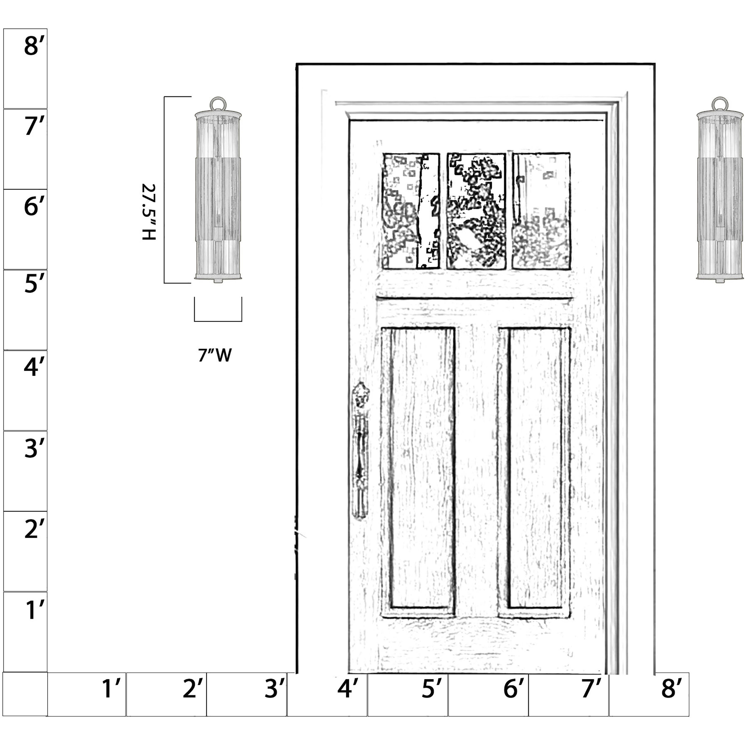 Cara 1 Light 27.5 inch Legacy Brass and Dark Matte Black Outdoor Wall Sconce