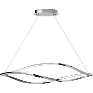 Meridian LED 14 inch Chrome Chandelier Round Pendant Ceiling Light