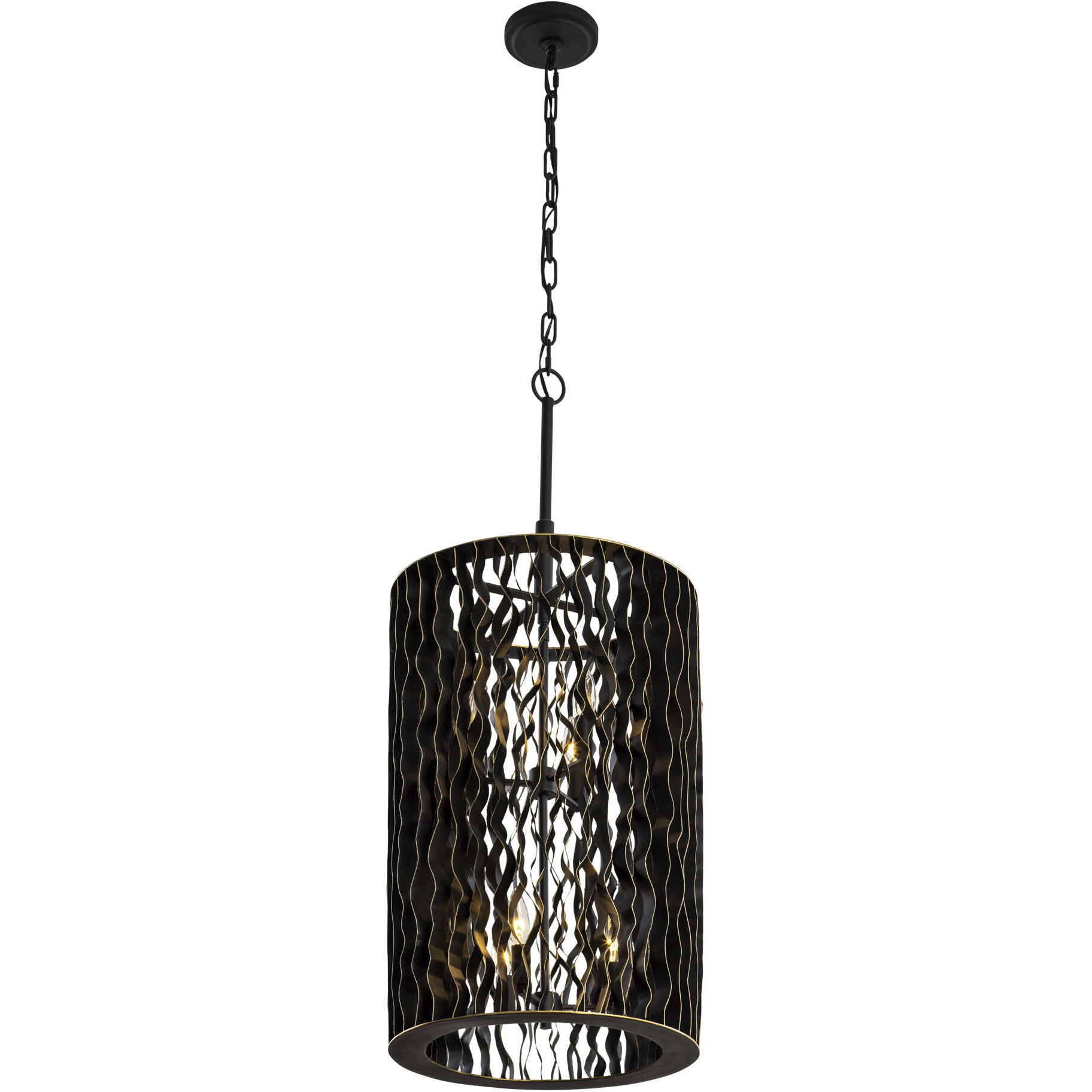 Estela 6 Light 16 inch Matte Black and French Gold Foyer Pendant Ceiling Light, Smithsonian Collaboration