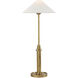 J. Randall Powers Hargett 21.5 inch 40.00 watt Hand-Rubbed Antique Brass Buffet Lamp Portable Light in Linen