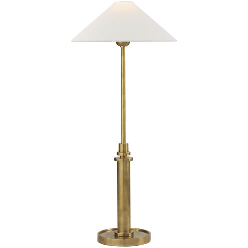 J. Randall Powers Hargett 21.5 inch 40.00 watt Hand-Rubbed Antique Brass Buffet Lamp Portable Light in Linen