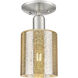 Arcadia Cobbleskill 1 Light 5 inch Brushed Satin Nickel Semi-Flush Mount Ceiling Light in Mercury