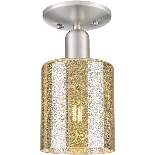 Arcadia Cobbleskill 1 Light 5 inch Brushed Satin Nickel Semi-Flush Mount Ceiling Light in Mercury