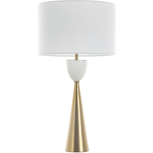 Rome 31 inch Matte Gold Brass / Antique Bronze / White Marble Table Lamp Portable Light