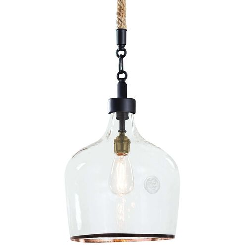 Demi John 1 Light 10 inch Clear Pendant Ceiling Light, Small