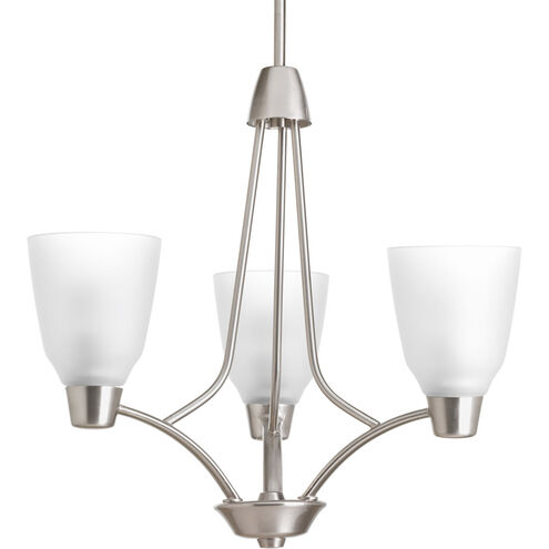 Asset 3 Light 20 inch Brushed Nickel Chandelier Ceiling Light in Bulbs Included