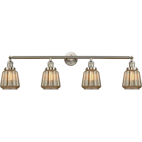 Franklin Restoration Chatham LED 42 inch Brushed Satin Nickel Bath Vanity Light Wall Light in Mercury Glass, Franklin Restoration