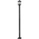 Portland 1 Light 112 inch Black Outdoor Post Mounted Fixture in Clear Beveled Glass, 15.44