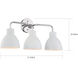 Sloan 3 Light 22 inch Polished Nickel and White Vanity Light Wall Light