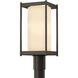 Cela 1 Light 18.6 inch Coastal Dark Smoke Outdoor Post Light in Opal